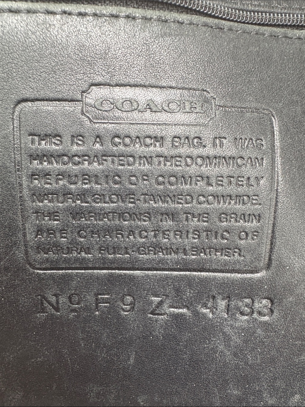 Vintage Coach Mini Waverly Tote 4133 Black Leather, Brass Hardware - Very Good! - Picture 7 of 8
